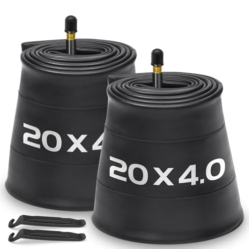 Hydencamm Fahrradschläuche mit 32 mm AV-Ventil, 20 x 4 Zoll (8,9–10,2 cm), 2 x Reifenheber, 20 x 4,0 Zoll (2 x 10,2 cm), 2 Stück von Hydencamm
