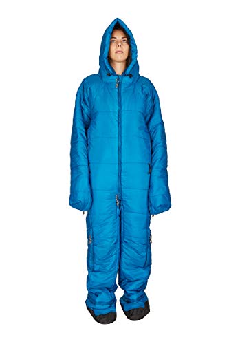 Hygger Nanuk Mykonos Blue L - Original Schlafsack mit Armen und Beinen, 3M Thinsulate-Füllmaterial ist Ultra warm, leicht und klein im Packmaß von Hygger