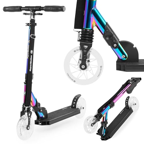 HyperMotion Doppelrad-Scooter HOLO MAJESTIC für Kinder 7+ und Jugendliche, Maximale Belastung bis 100kg, Aluminium, Faltbar, Höhenverstellbares Lenker, ABEC-7 Lager, Hologramm von HyperMotion
