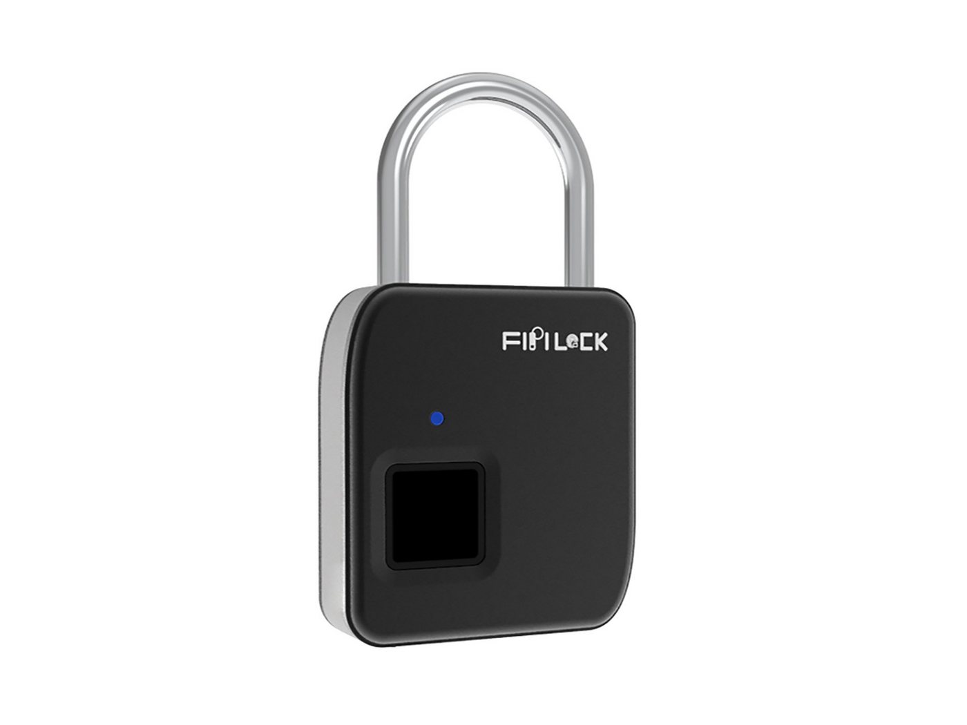 Hyrican Smart-Home-Vorhängeschloss Smart Lock, Fingerabdruck, Fahrradschloss, biometrisch, Zinklegierung, (1-tlg), USB Typ-C, schwarz/silber von Hyrican
