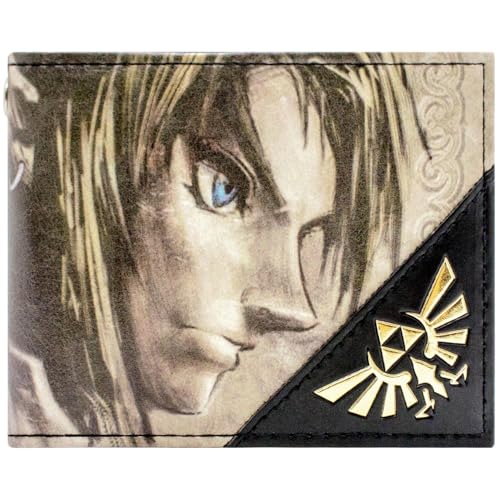 Hyrule Zelda Twilight Princess Retro Schachtelkunst Wolf Link Beast Geldbörse/Geldbeutel Klapp ID & Kartenhalter, Gold von Hyrule