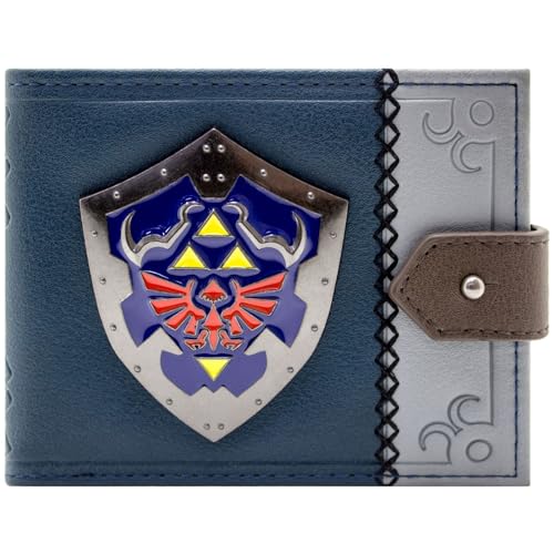 Zelda Ocarina of Time Hylia-Schild Triforce Loftwing Geldbörse/Geldbeutel Klappfach ID- & Kartenhalter, Blau von Hyrule