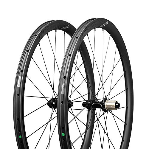 ICAN Carbon Disc Brems Straßenrad Räder 35mm Clincher Tubeless Ready Asymmetrische Rim Sapim Speichen 12x100mm/12x142mm Shimano 10/11 Geschwindigkeit 24/24 Löcher nur 1415g von ICAN