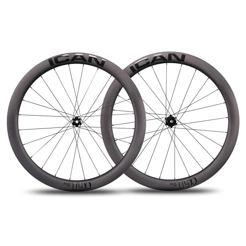 ICANIAN Räder aus Carbon Alpha 50 Scheibe für Rennrad, 50 mm, schlauchlos, Scheibenbremse, 12 x 100/12 x 142 mm von ICANIAN
