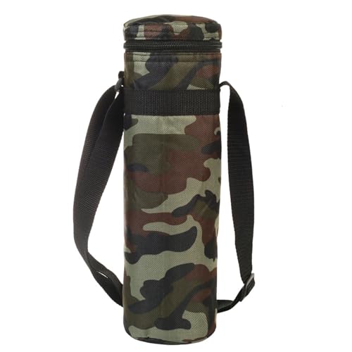 ICDKOYK wasserdichte Bergsteigertasche mit Zwei kalten und warmen Thermotaschen für Getränke, isolierte OxfordCloth Flaschentasche für den Außenbereich, Camo – Grün von ICDKOYK