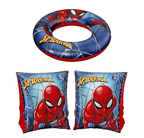 ICE TOYS Set mit Armlehnen und Donut für Kinder, Meer, Sommer, Schwimmbad (Spiderman) von ICE TOYS