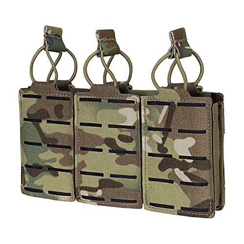 IDOGEAR MOLLE Magazinbeutel Dreifach Tactical Mag Pouch Oben offen Magazintaschen für M4 M14 M16 AR-15 5.56MM Gewehrmagazine(Multi-Camo) von IDOGEAR