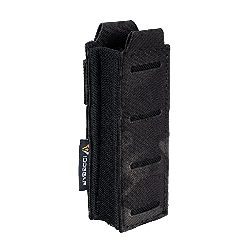 IDOGEAR MOLLE Magazinbeutel Einzelne Pistolen Magtasche Elastische Oben Offene Tasches für Glock M1911 92 9mm .40 Magzines Taschenlampen Holster(Multi-Camo Black) von IDOGEAR