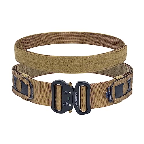 IDOGEAR Taktischer Gürtel 2 Zoll Quick Release Rigger Combat Belt mit 1,5 Zoll Innengürtel Haken und Schleife (Medium, Coyote Brown) von IDOGEAR