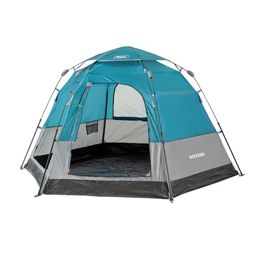IDOOGEN Instant Zelte für Camping, 4 Personen Pop-Up-Campingzelt mit 2 Türen, 4 Netzfenstern, wasserdicht, einfach aufzubauen, Zelt für Outdoor, Camping, Strand, Reisen von IDOOGEN