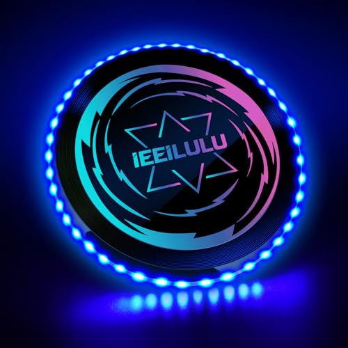 IEEILULU Leuchtende Frisbee, Ultimate Frisbee LED, Leuchtende Flugscheibe mit 49 LED-Lichter, Wiederverwendbar, LED Frisbee Disc Spaßsport für Kinder Erwachsene Rasenstrand im Freien(Blue) von IEEILULU