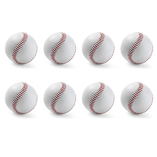 IEW Baseballbälle aus weichem Leder, Kork, handgefertigt, weiß, Sicherheitsbälle für Kinder, weiche Basis, Weiß, Standard, 22,9 cm, 8 Stück von IEW