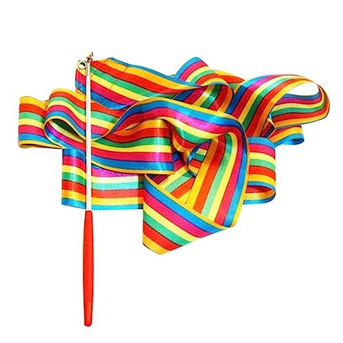 IEW Ribbon Dance Regenbogenband für Kinder, Tanz-Rhythmus-Stab, buntes Band, Sportartikel (4 m) von IEW