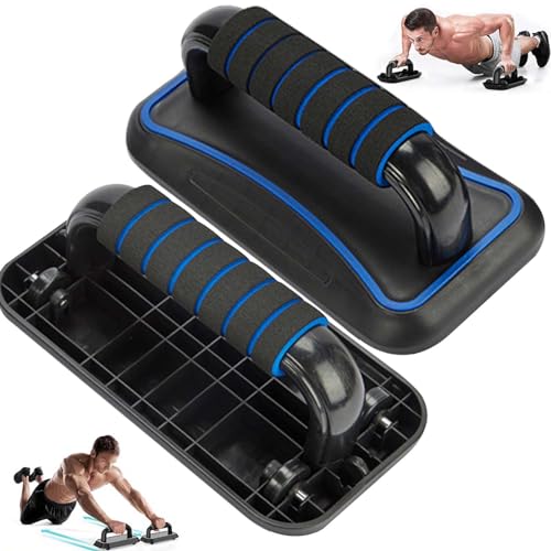 Liegestützgriffe Push Up Stand Bars, 2 in1 Trainingsgeräte für Liegestütze und Bauchroller, mit Weicher Gummigriff und Rutschfeste Unterlage, für Muskeltraining Krafttraining, Brusttraining von IGRARK