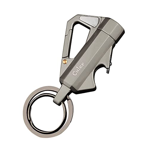 Metall Schlüsselanhänger Kerosin Feuerzeug Multifunktions-Schlüsselanhänger Outdoor Bier Survive Armband von IHEHUA
