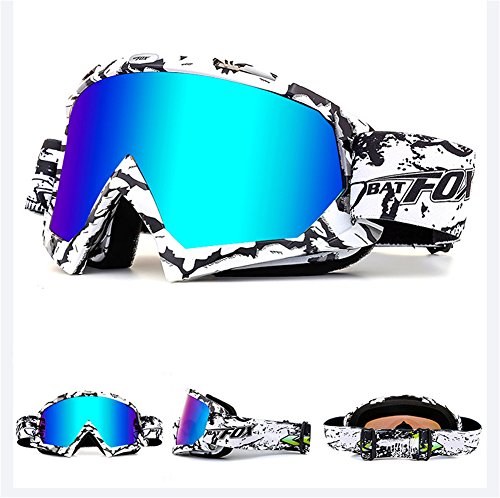 IHRKleid Motorrad Goggle Motocross Wind Staubschutz Fliegerbrille Snowboardbrille Schneebrille Skibrille Wintersport Brille Dirtbike Off-Road Schutzbrille (Weiß) von IHRKleid