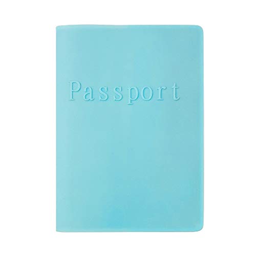 IKAAR Reisepasshülle Silikone Passport Hülle Reisepass Schutzhülle Passport Cover Holder für Damen Herren Blau von IKAAR