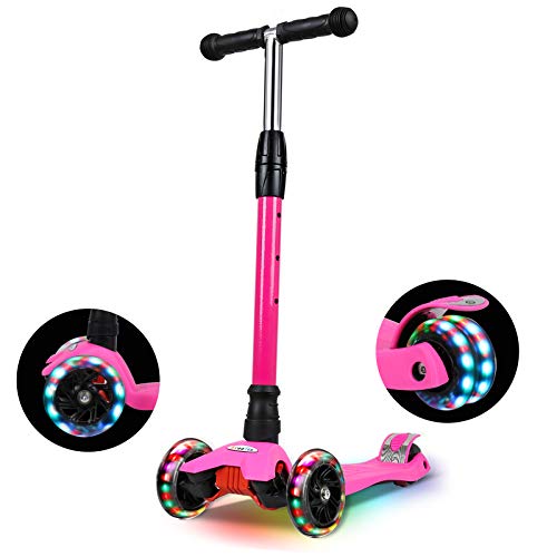 IMMEK Roller Kinder, PU Radstehende Scooter Roller mit LED-Lichtern, Scooter Kinder können auf DREI Verschiedene Höhen Werden.3-12 Jahre von IMMEK