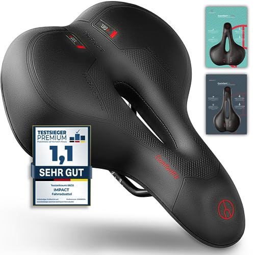 Impact® Fahrradsattel Damen [ComfortFit] - Bequemer ergonomischer Fahrrad Sattel, Ideal für MTB & Rennrad - Komfortabler Sattel Fahrrad Herren - Innovative Fahrradsättel als Fahrradsitz Memory Foam von IMPACT BIKE ACCESSORIES