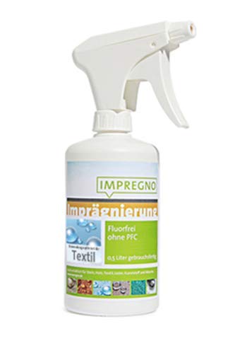 IMPREGNO Textil Imprägnierung, vegan, PFC frei, 0,5 Liter inkl. Zerstäuber fluorfrei, kein Gefahrgut, Nicht brennbar von IMPREGNO