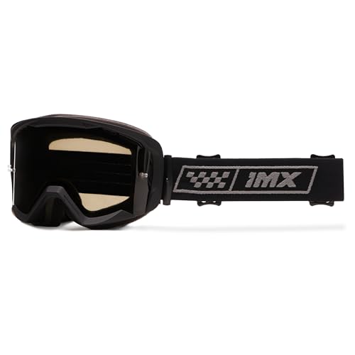IMX RACING Endurance Motorradbrille | Dreilagiger Schwamm | DualLens Kratzfeste AntiFog-Beschichtung | Breites 40-mm-Band Silikonaufdruck | Zwei Linsen inklusive von IMX RACING