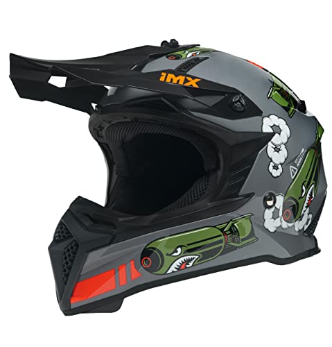 IMX RACING FMX-02 Offroad Motorradhelm 2 Größen EPS Emergency Abnehmbare Wangenpolster Verstellbares Visier Abnehmbares Innenfutter von IMX RACING