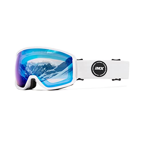 IMX RACING Peak Skibrille Snowboardbrille | Dreilagiger Schwamm | DualLens | Kratzfest Anti Fog und UV Beschichtung | Breitband mit Silikondruck von IMX RACING