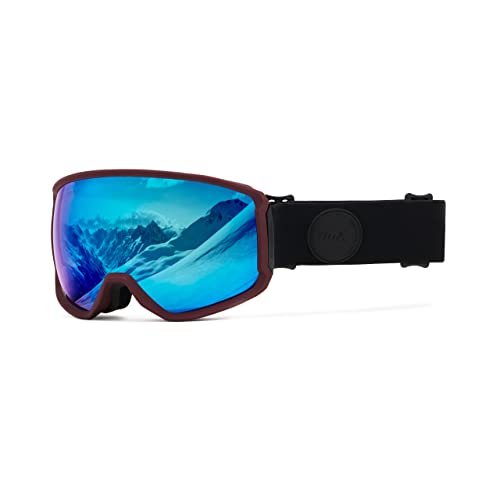 IMX RACING Peak Skibrille Snowboardbrille | Dreilagiger Schwamm | DualLens | Kratzfest Anti Fog und UV Beschichtung | Breitband mit Silikondruck von IMX RACING