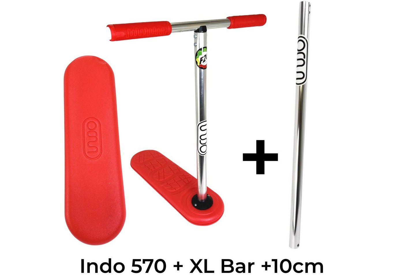 INDO Stuntscooter Indo X70 Trampolin Trick Trainer 570 H=60 Rot Rocker+XL Lenker H=70cm von INDO