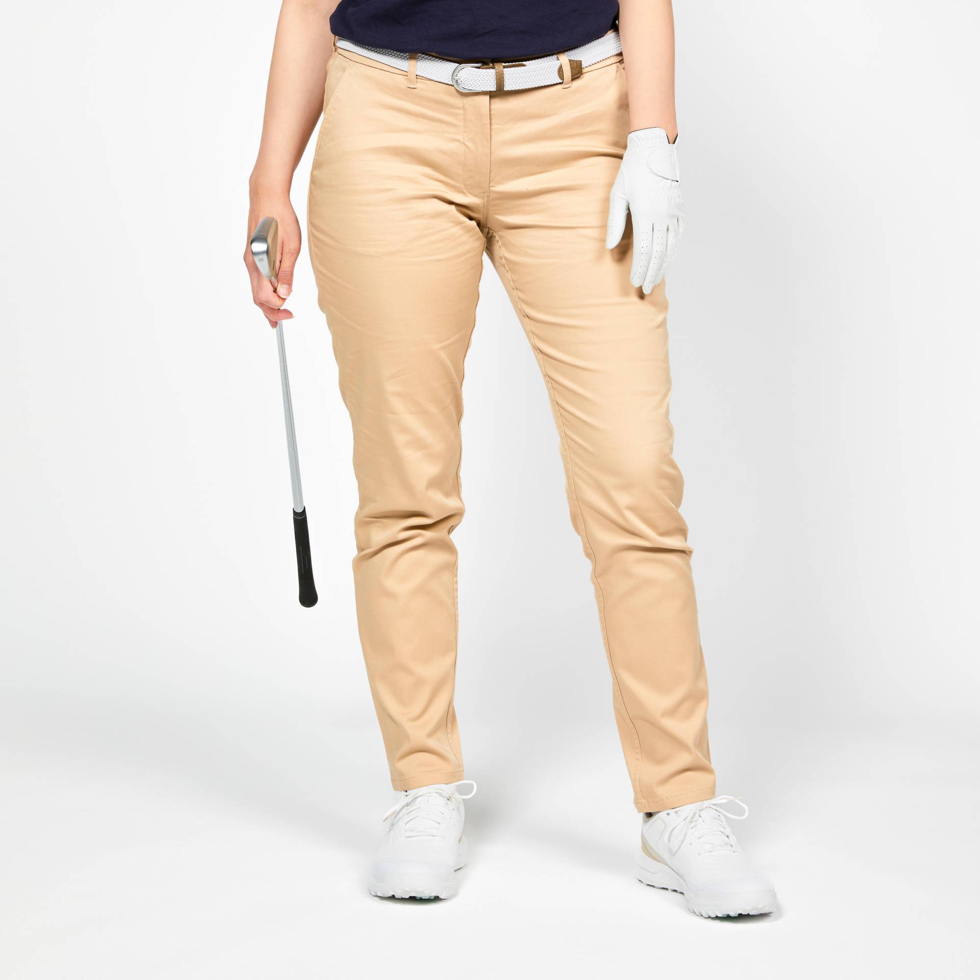 Damen Golf Hose Baumwolle - MW500 beige von INESIS