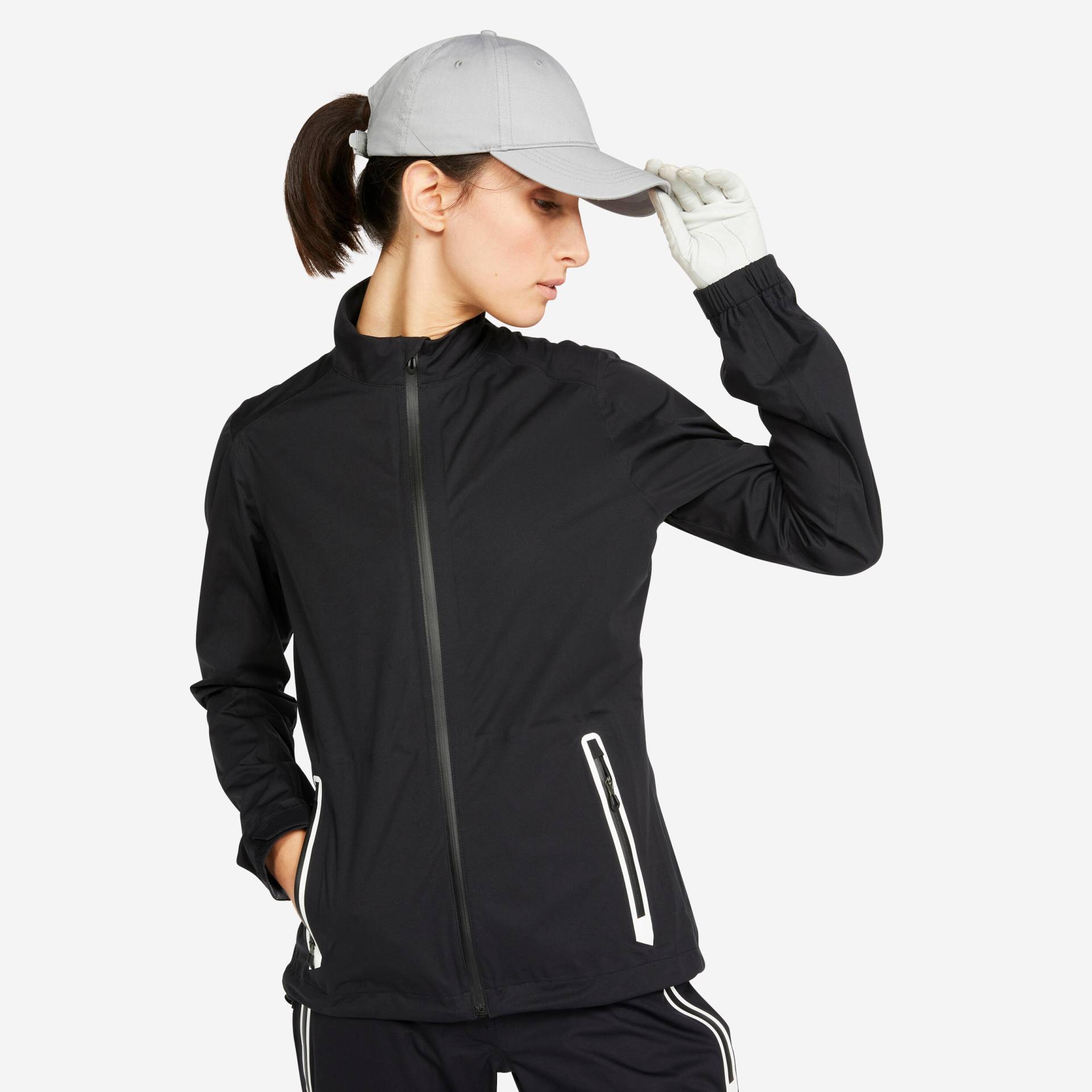 Damen Golf Regenjacke wasserdicht - RW500 schwarz von INESIS