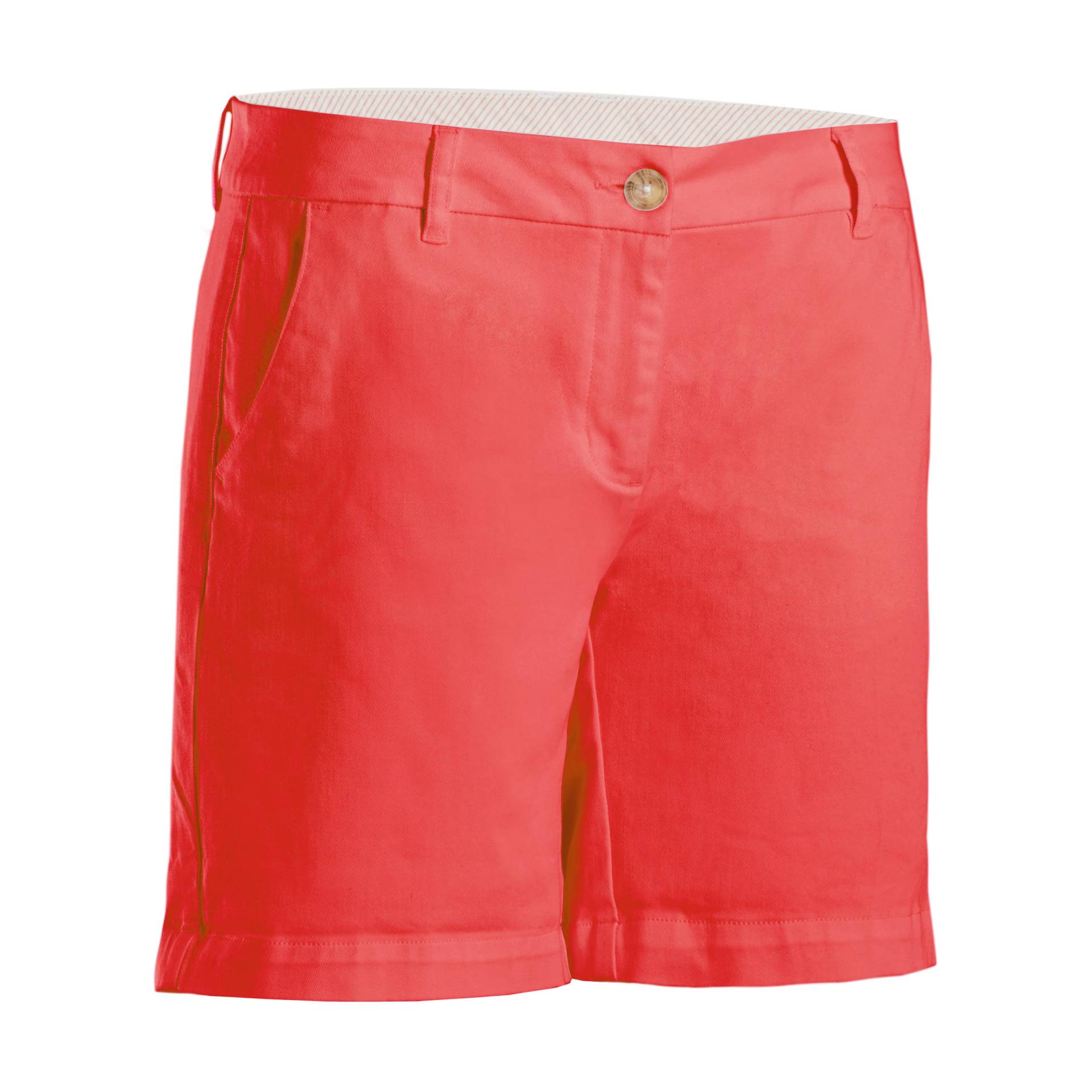 Golf Bermuda Shorts Damen erdbeerrot von INESIS