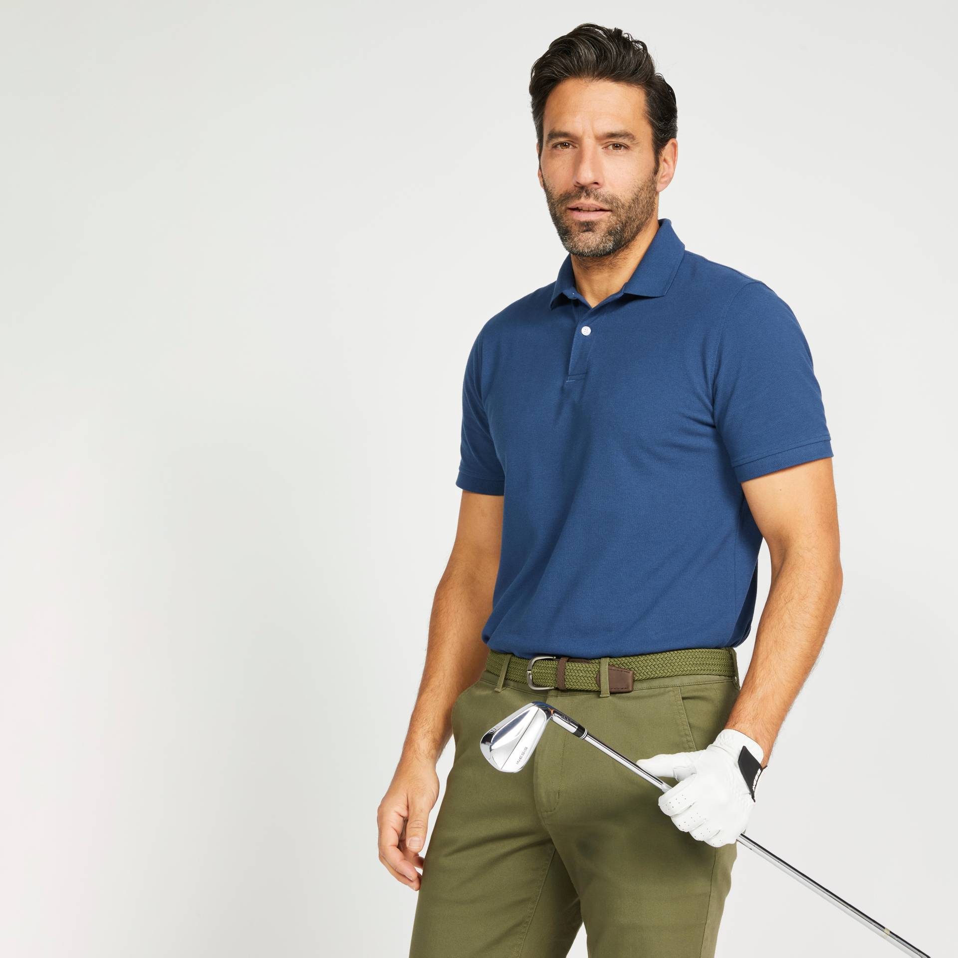 Herren Golf Poloshirt kurzarm - MW500 blau von INESIS