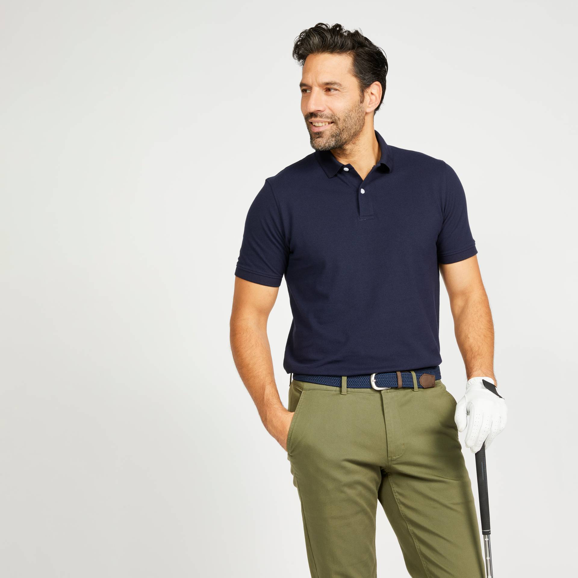 Herren Golf Poloshirt kurzarm - MW500 marineblau von INESIS