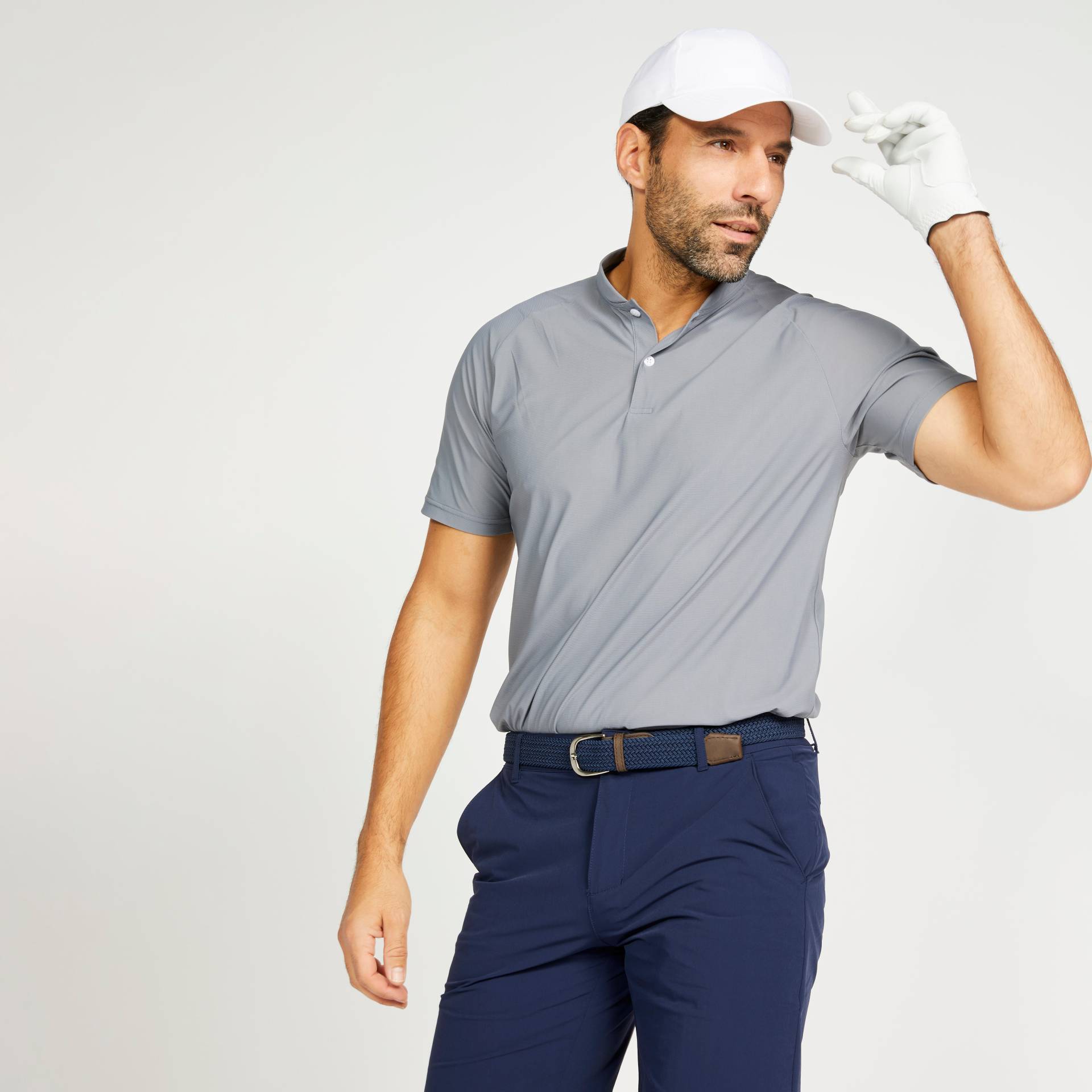 Herren Golf Poloshirt kurzarm - WW900 grau von INESIS