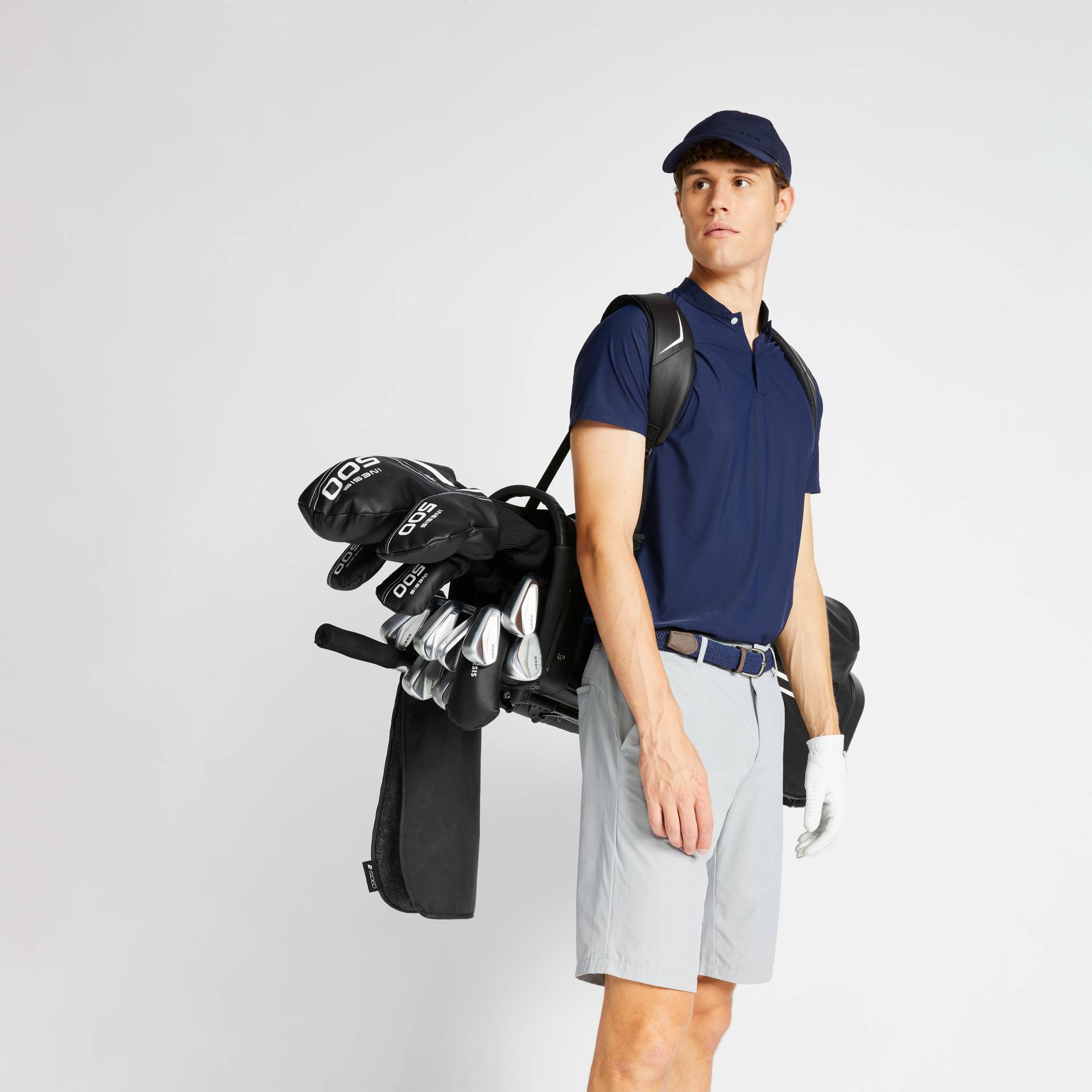 Herren Golf Poloshirt kurzarm - WW900 blau von INESIS