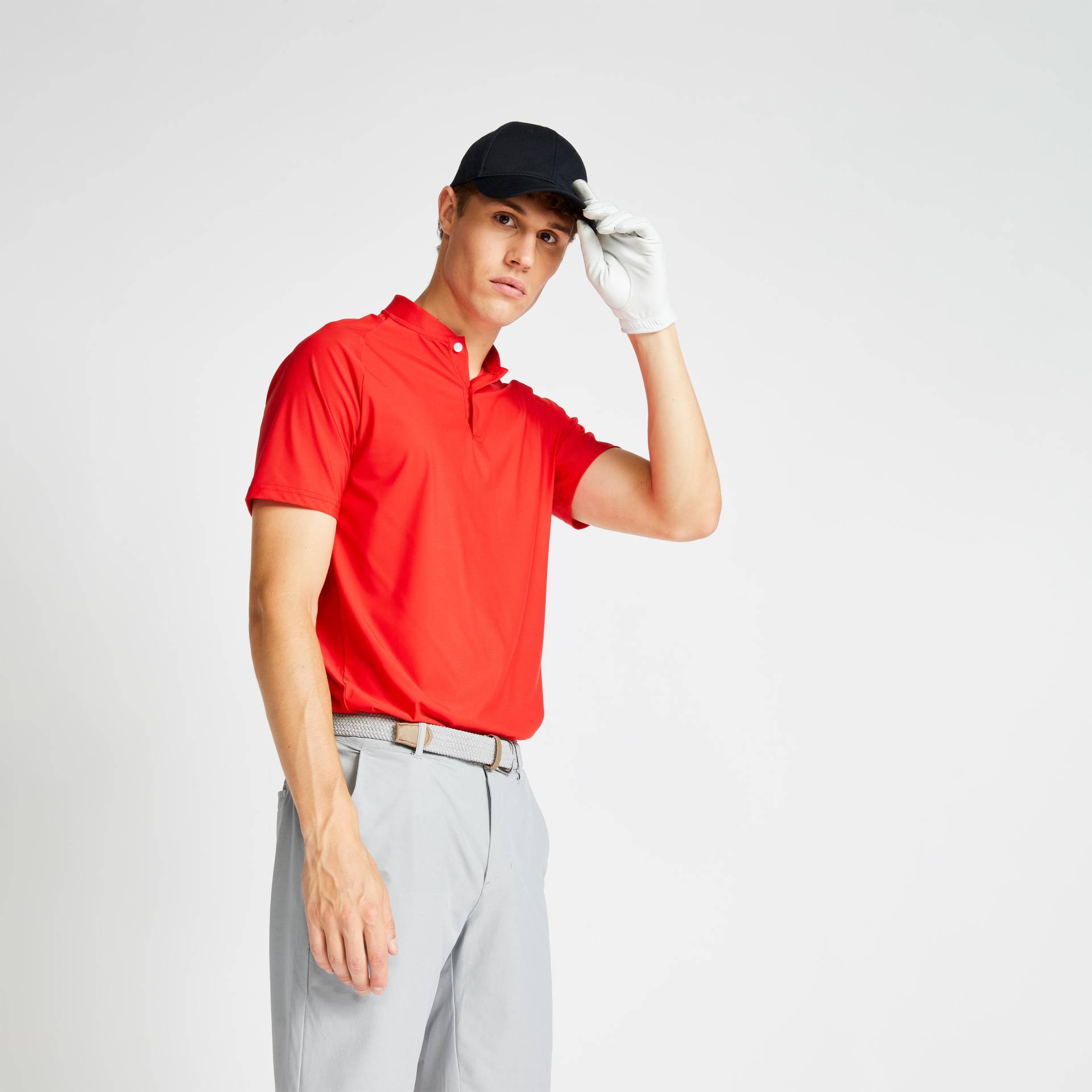 Herren Golf Poloshirt kurzarm - WW900 rot von INESIS