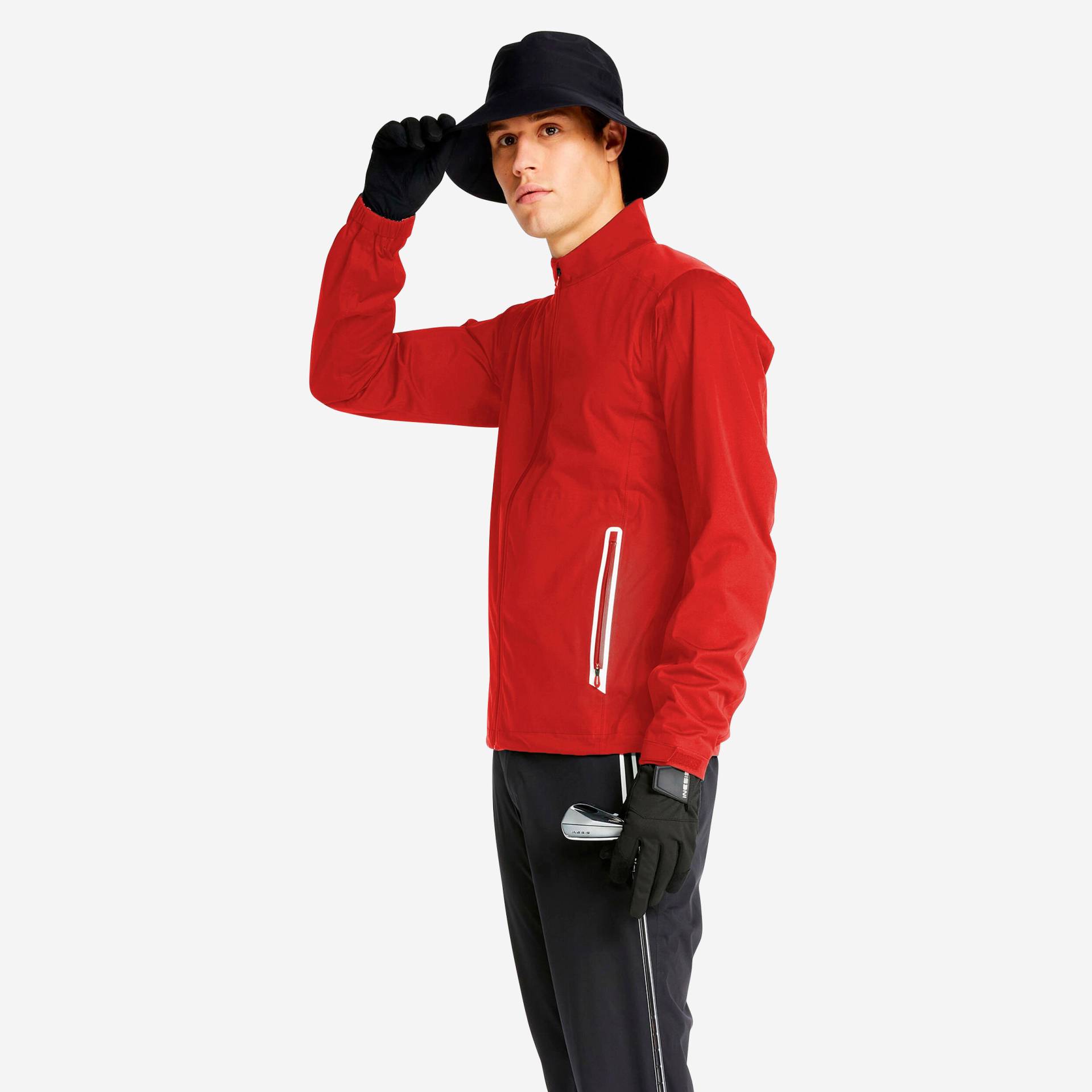 Herren Golf Regenjacke wasserdicht - RW500 rot von INESIS