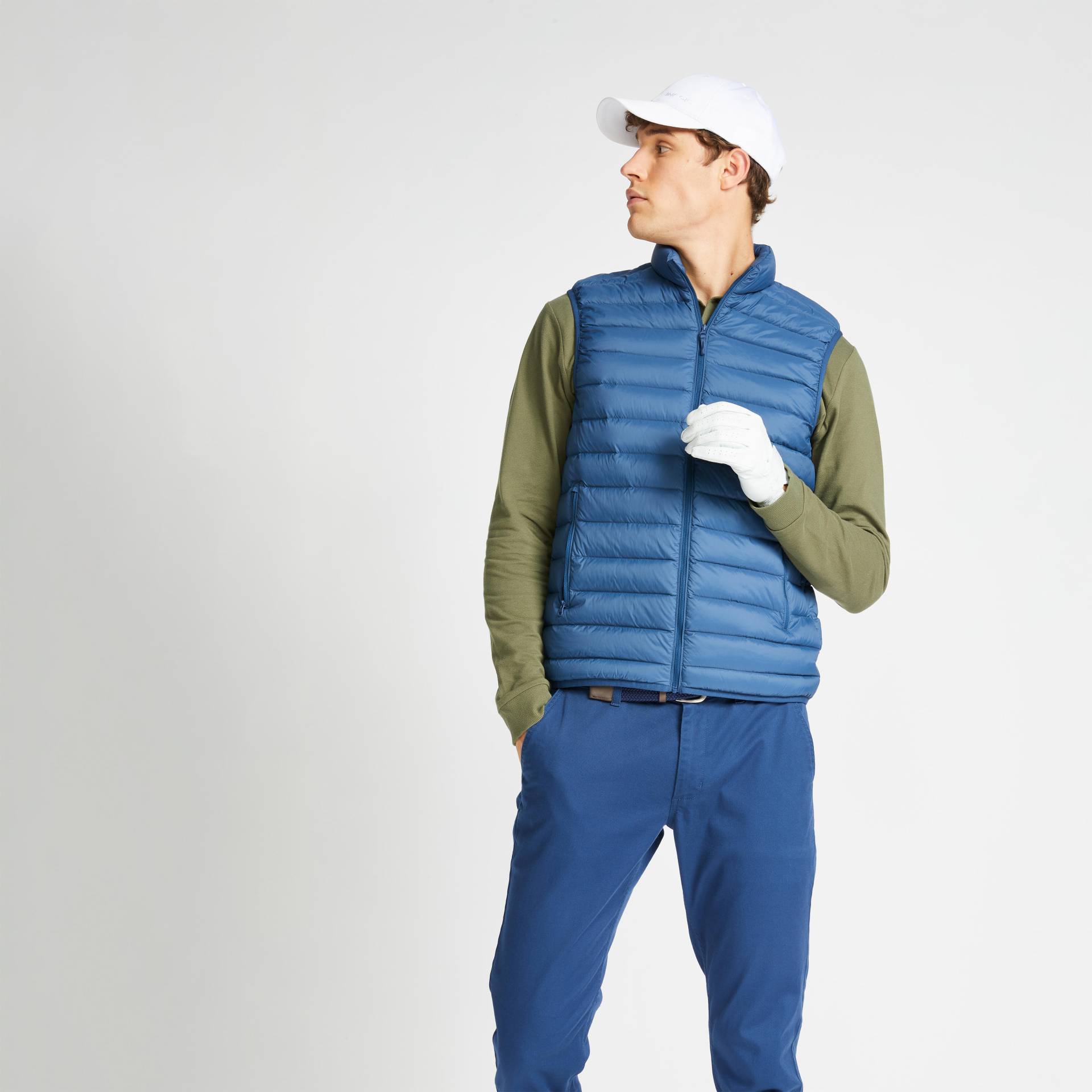 Herren Golf Steppweste - MW500 blau von INESIS