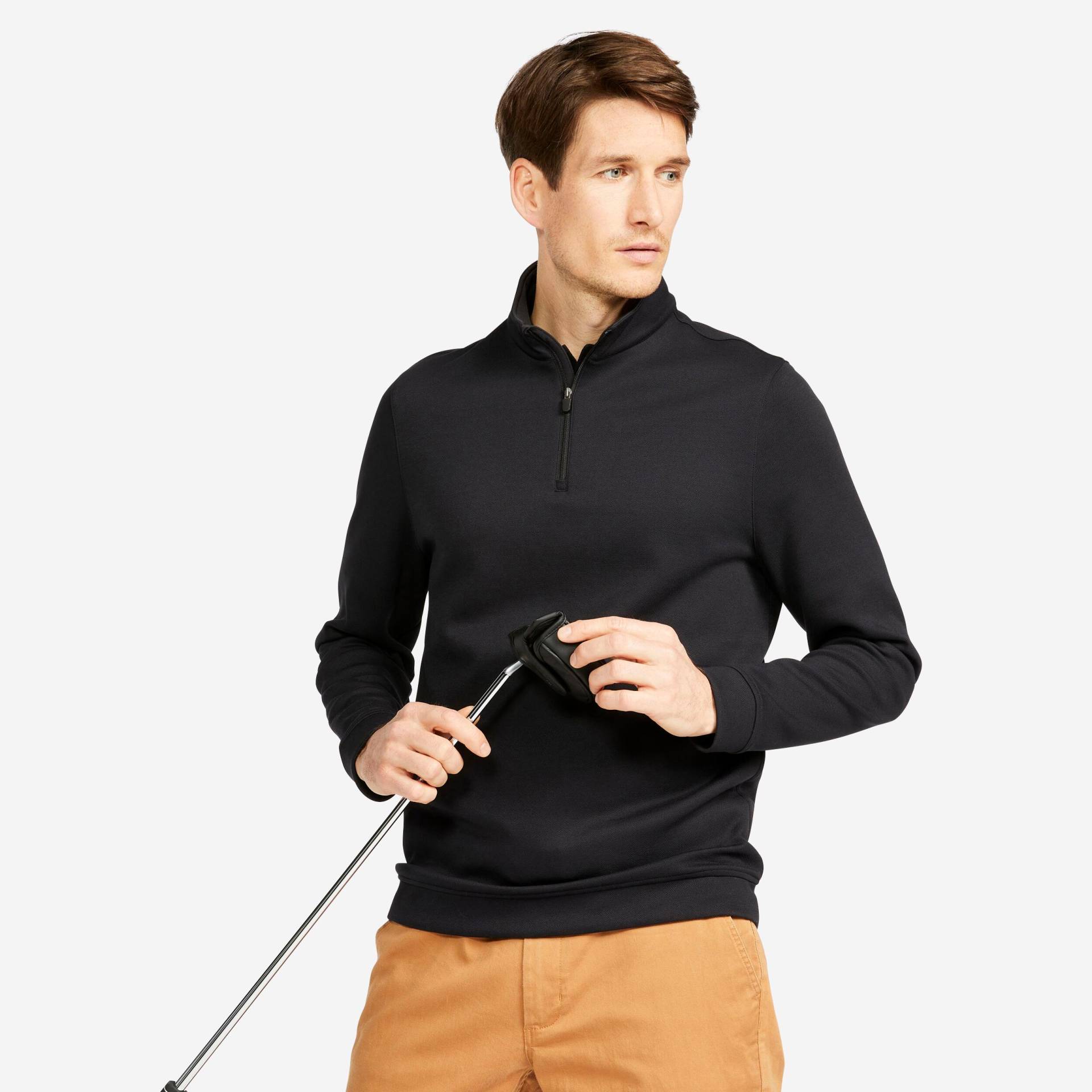 Herren Golf Sweatshirt - MW500 schwarz von INESIS