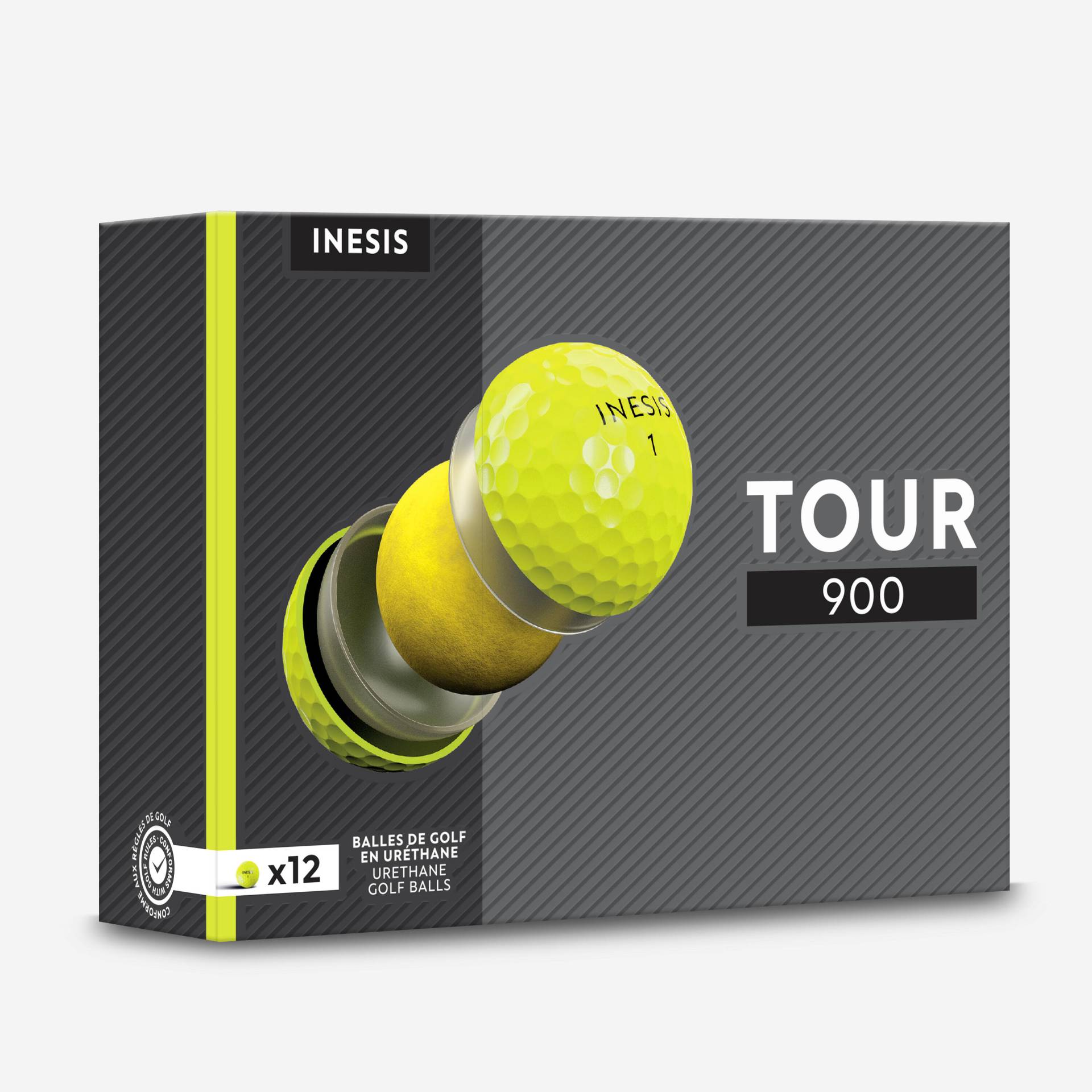 Golfbälle Inesis Tour 900 - 12 Stück gelb von INESIS