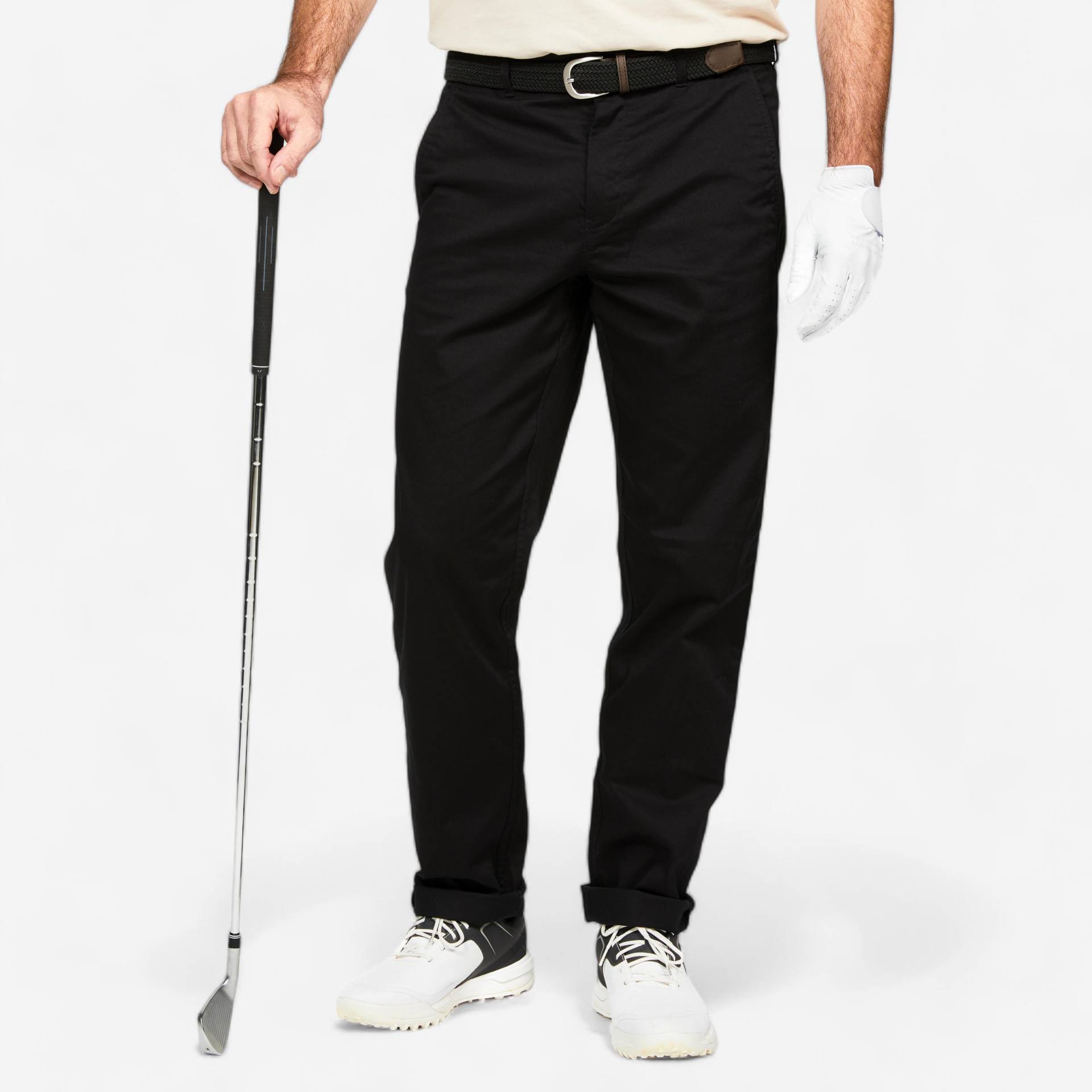 Herren Golf Hose Baumwolle - MW500 schwarz von INESIS