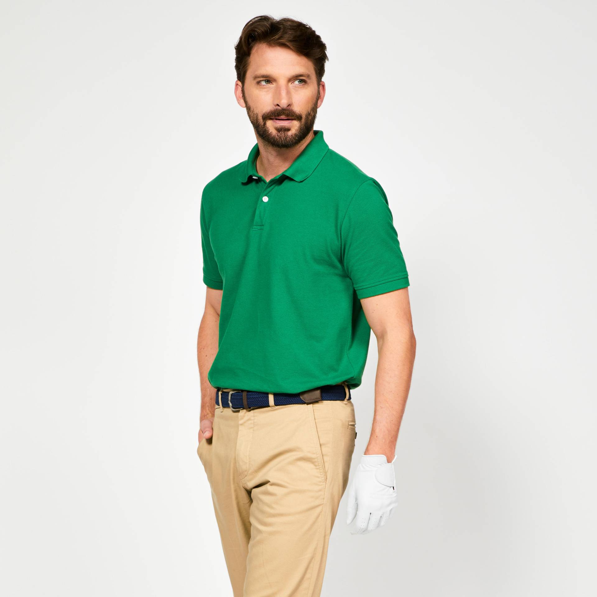 Herren Golf Poloshirt kurzarm - MW500 grün von INESIS