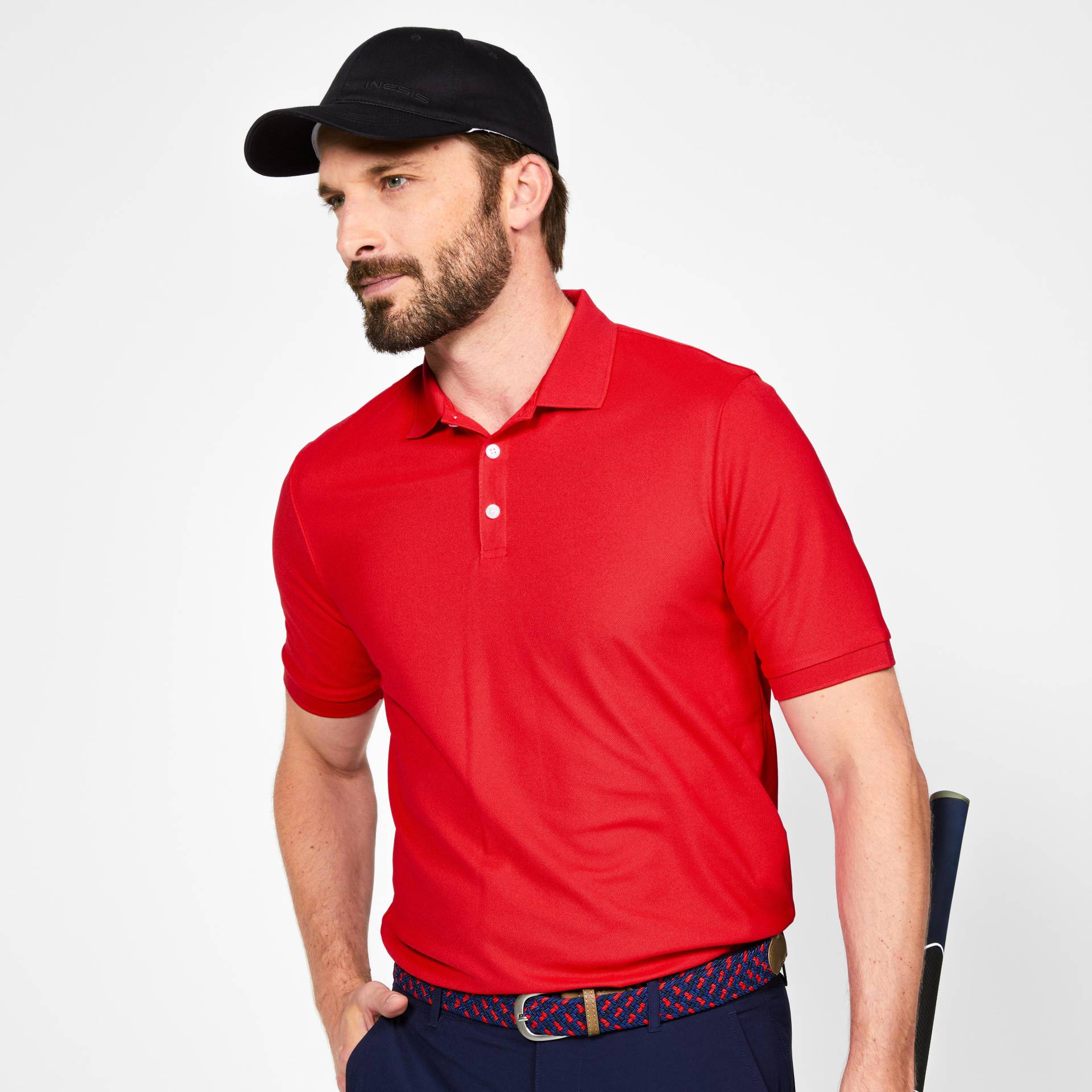 Herren Golf Poloshirt kurzarm - WW500 rot von INESIS