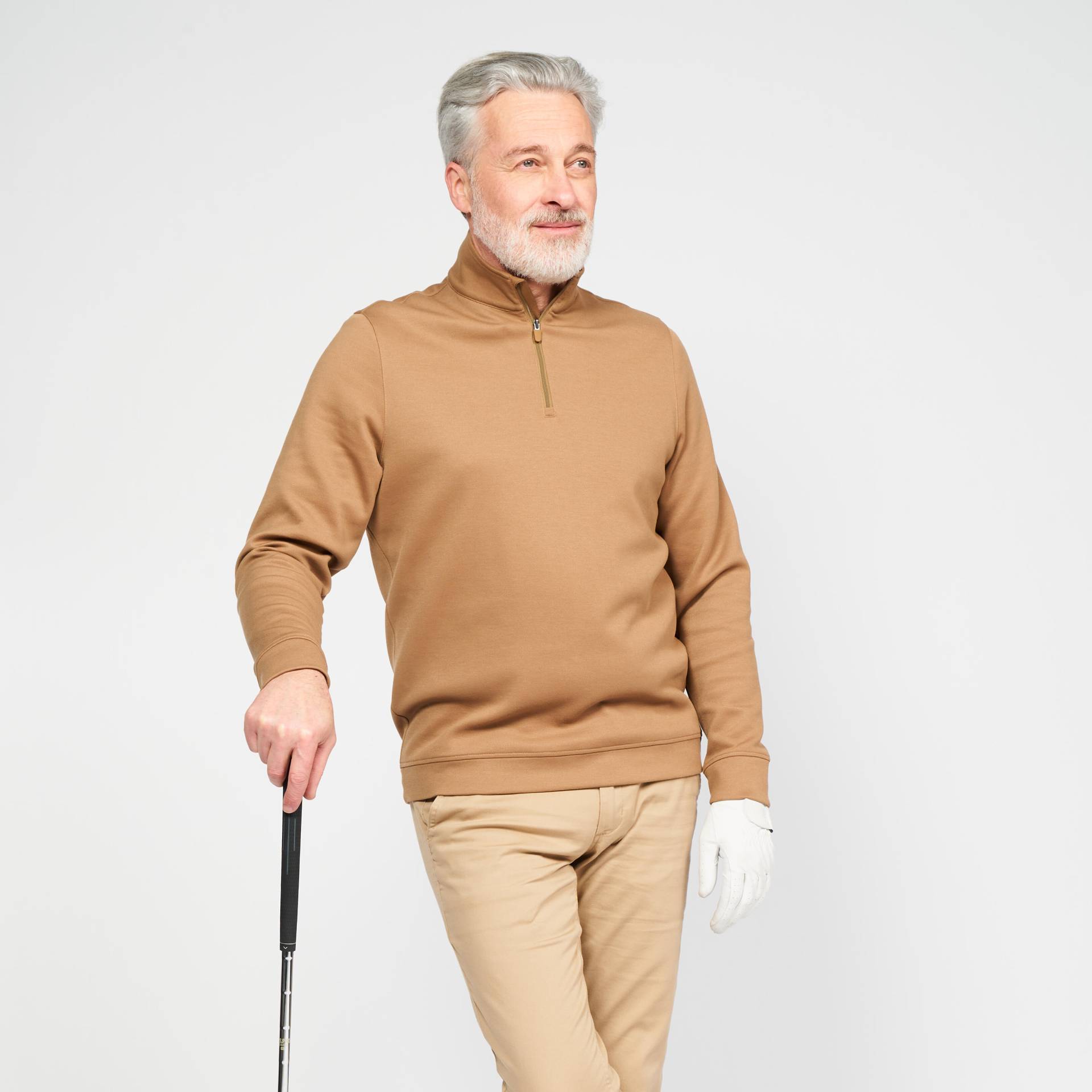 Herren Golf Sweatshirt - MW500 braun von INESIS