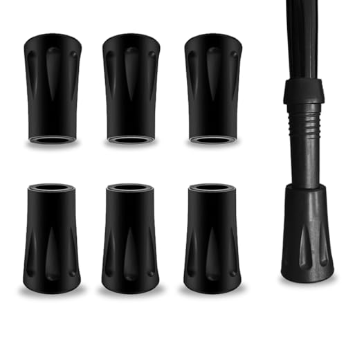 INGJIA Rubber Buffer for Hiking Poles, 3 Pairs of Walking Sticks, Rubber Tips, Nordic Walking Poles, Rubber Tips for Hiking Poles, Replacement Rubber Buffer, Crutch Capsule Non-Slip 12 mm Pack of 4 von INGJIA
