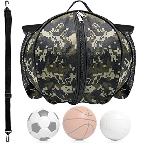 INHEMING Basketball Tasche, Basketball Sack mit Ballnetz,Runde Umhängetasche Tasche Balltasche für Basketball Fussball Volleyball - Grün von INHEMING