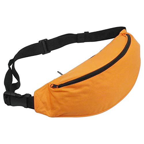 INNOLIFE Unisex Men Women Fashion Sporty Multi-Purpose 2-Zipper Waist Belt Bag Fanny Pack Adjustable Strap for Sport Hiking Traveling Passport Wallet (Orange) von InnoLife