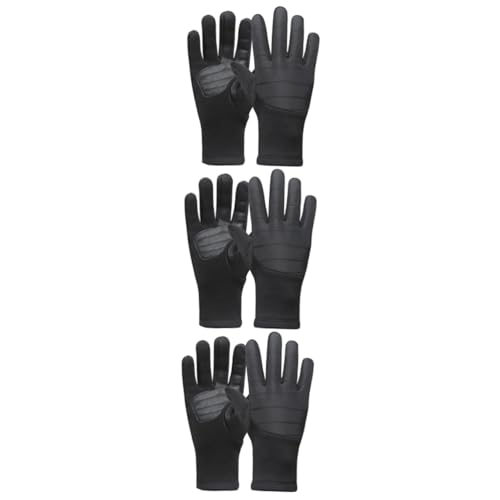 INOOMP 3 Paar Fingerhandschuhe Herren Reithandschuhe Touchscreen Handschuhe Winter Fleece Handschuhe von INOOMP
