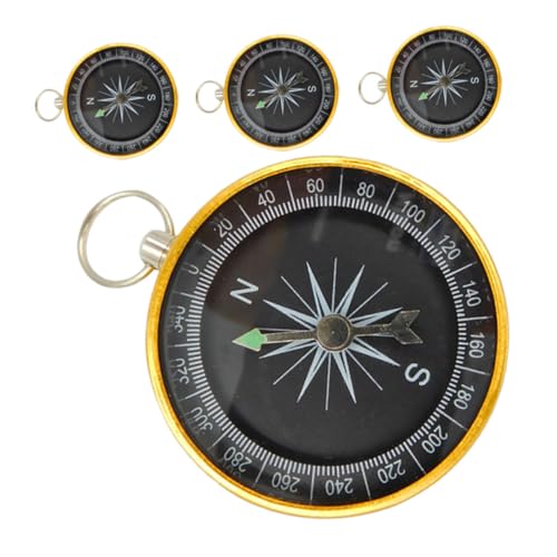 INOOMP 4 Stück Kompass Navigationsausrüstung Für Wandern Zubehör Schlüsselanhänger Schlüsselringe Piraten Zubehör Schlüsselbund Campingversorgung Aluminiumlegierung Überleben Kind Zu Fuß von INOOMP